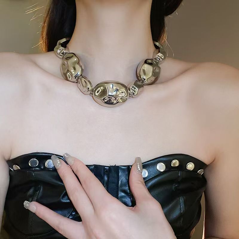 2Color 8Types Wrinkled necklace and earring set