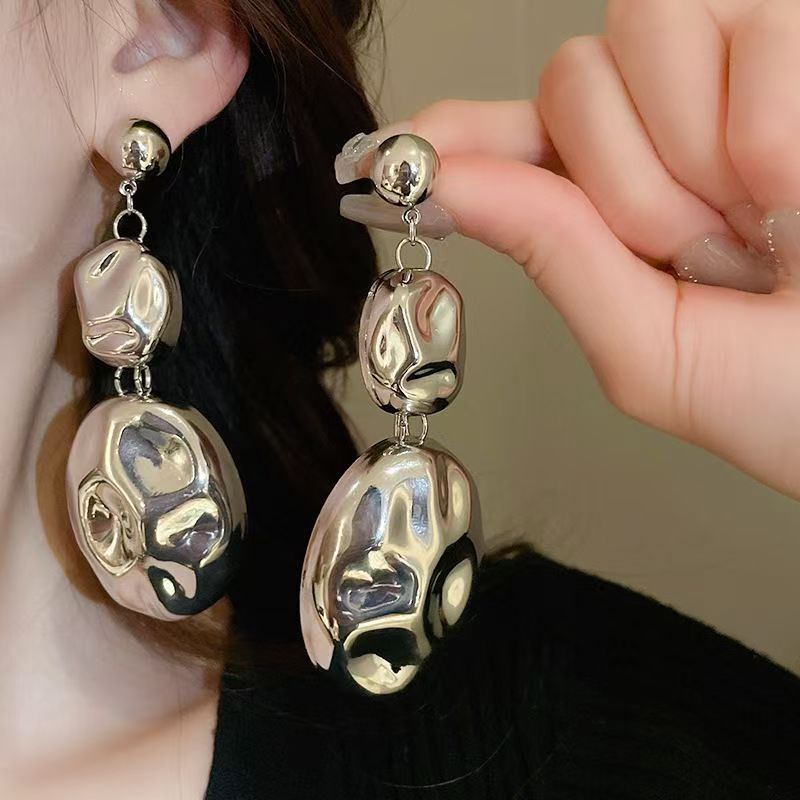 2Color 8Types Wrinkled necklace and earring set