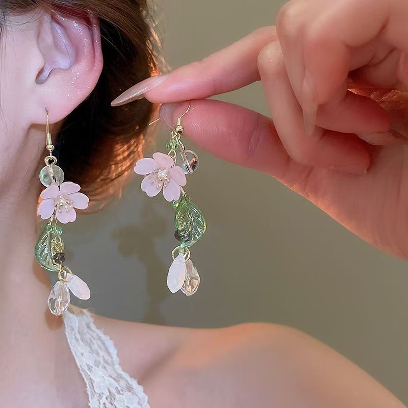 10 Type Holiday style, colorful crucian carp-shaped shell tassel earrings