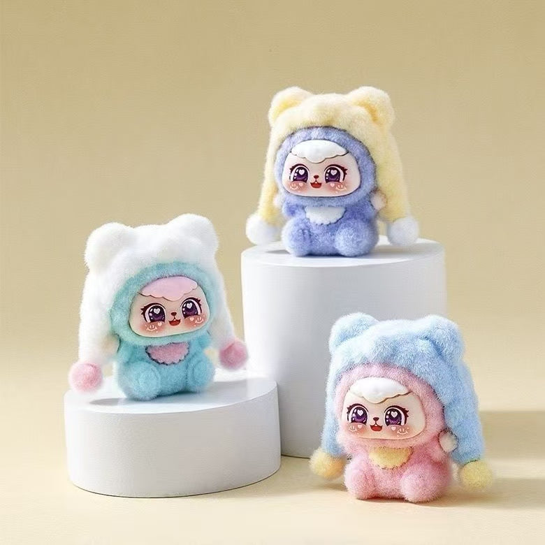 Flocked Tiger Hat Bean Bag Cute Figurine, Adorable Cartoon Desktop Decoration, Trendy Toy, Creative Gift, Wholesale