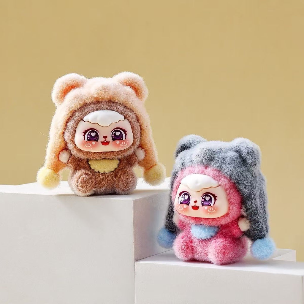 Flocked Tiger Hat Bean Bag Cute Figurine, Adorable Cartoon Desktop Decoration, Trendy Toy, Creative Gift, Wholesale