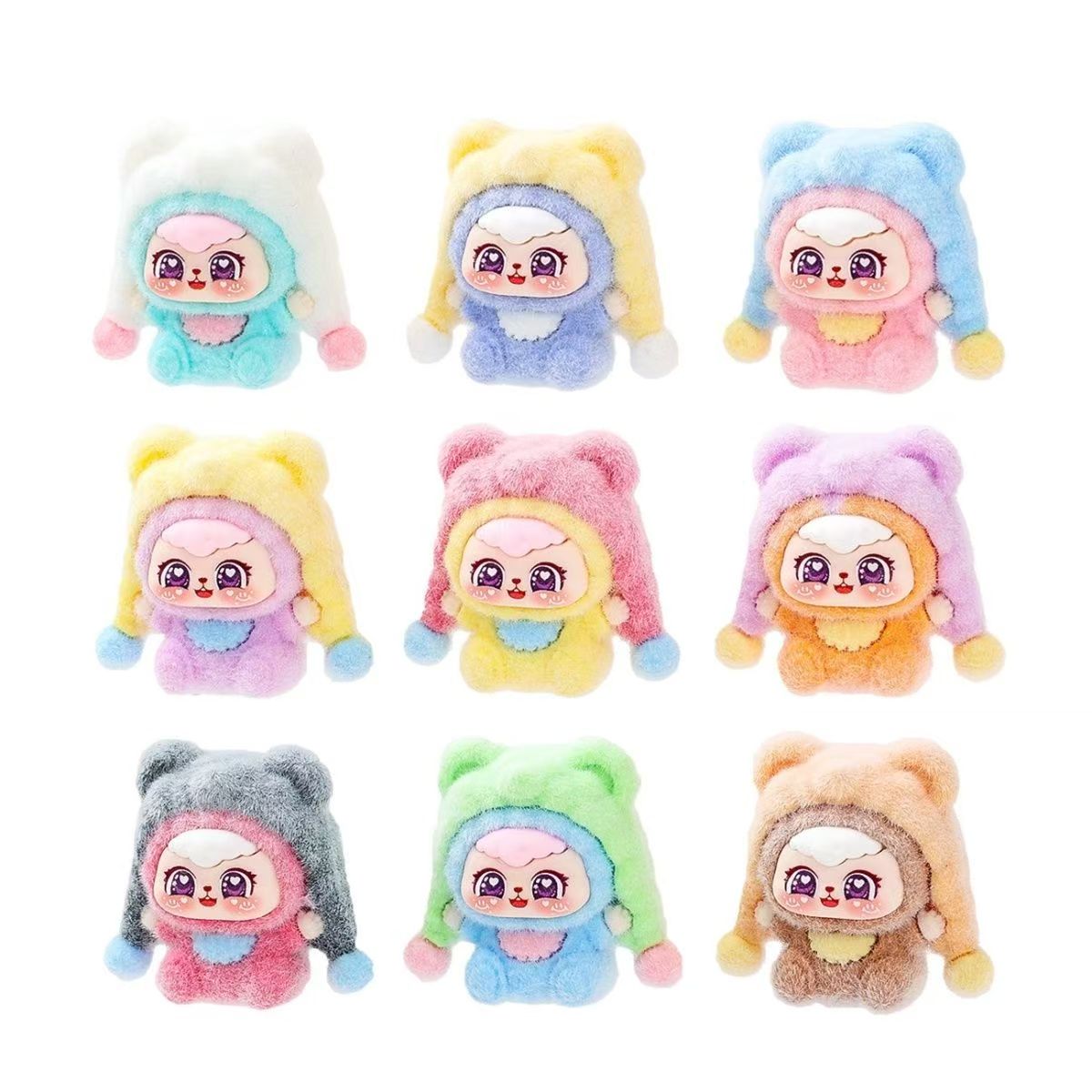 Flocked Tiger Hat Bean Bag Cute Figurine, Adorable Cartoon Desktop Decoration, Trendy Toy, Creative Gift, Wholesale