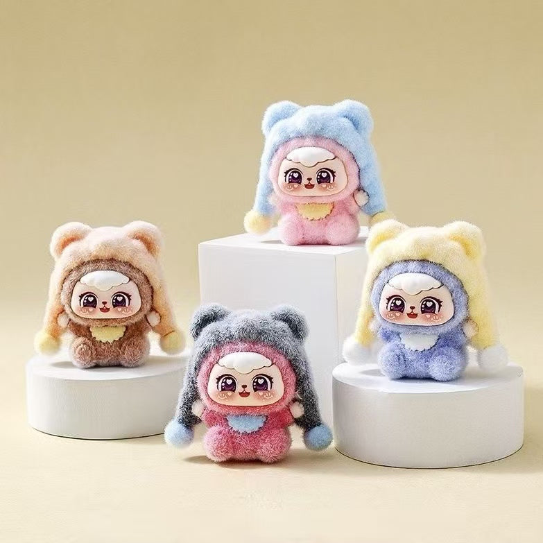 Flocked Tiger Hat Bean Bag Cute Figurine, Adorable Cartoon Desktop Decoration, Trendy Toy, Creative Gift, Wholesale