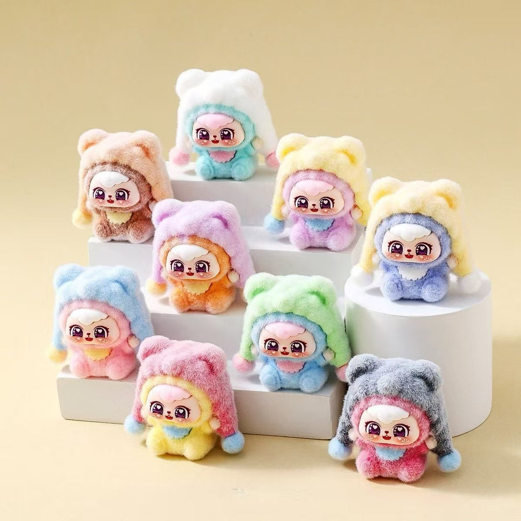 Flocked Tiger Hat Bean Bag Cute Figurine, Adorable Cartoon Desktop Decoration, Trendy Toy, Creative Gift, Wholesale