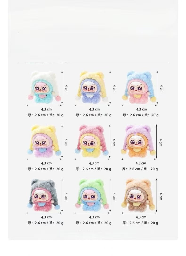 Flocked Tiger Hat Bean Bag Cute Figurine, Adorable Cartoon Desktop Decoration, Trendy Toy, Creative Gift, Wholesale