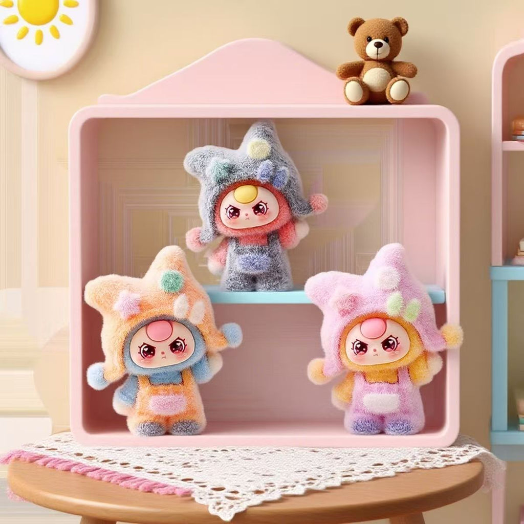 Flocked doll cute figurine, cartoon adorable desktop decoration, trendy toy figure, creative gift, wholesale