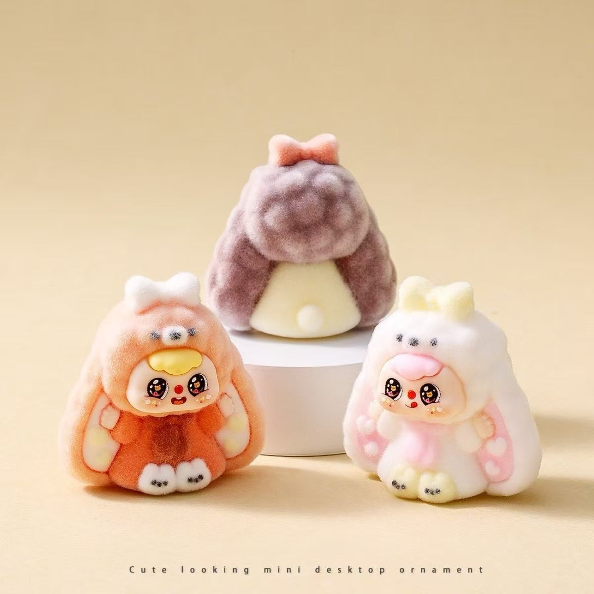 Flocked Pajama Droopy-Eared Bunny Baby, Cute Figurine, Cartoon Desktop Decoration, Trendy Toy Doll, Creative Gift