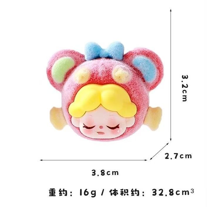 Flocked Teddy Bear Head Wendy Cute Ornament