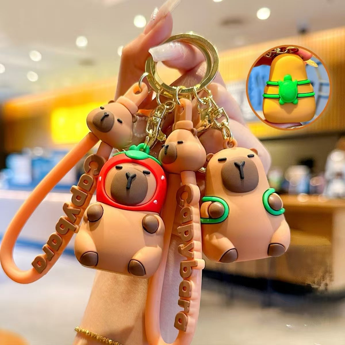 Capybara Keychain Pendant