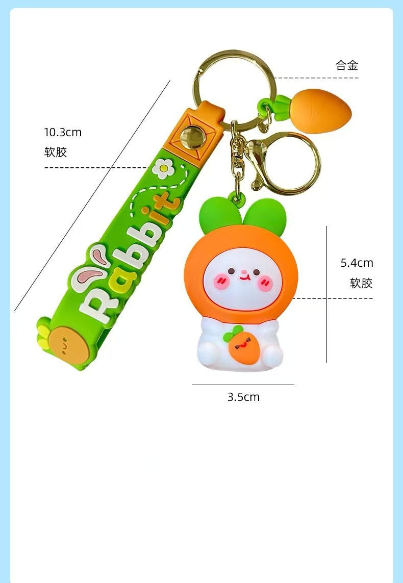 Carrot Rabbit Keychain Pendant
