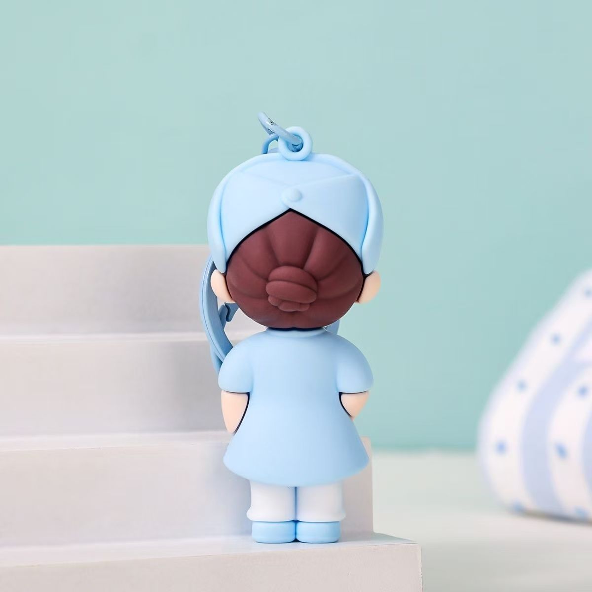 Soft silicone, nurse keychain, bag pendant, cute cartoon medical angel, 512 International Nurses Day, creative gift