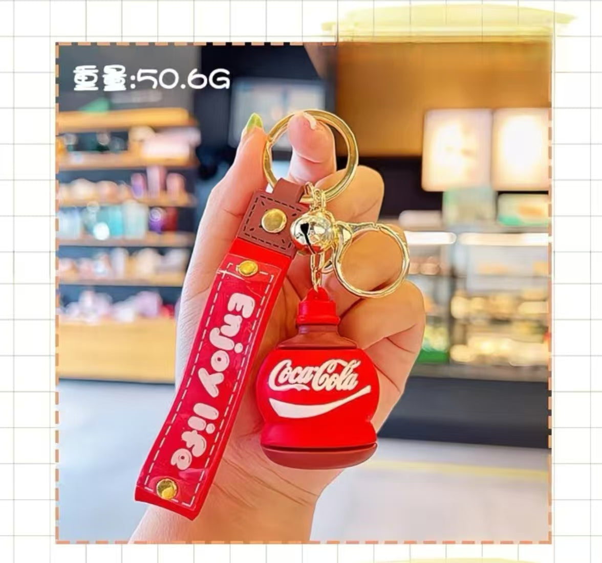 Cola, Pepsi, Coca-Cola, realistic soda can bottle, keychain ring, bag pendant