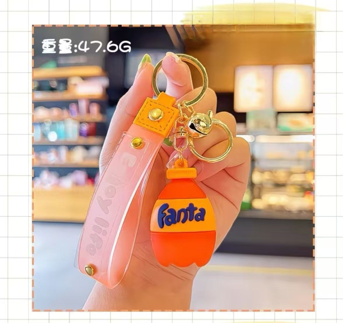 Cola, Pepsi, Coca-Cola, realistic soda can bottle, keychain ring, bag pendant