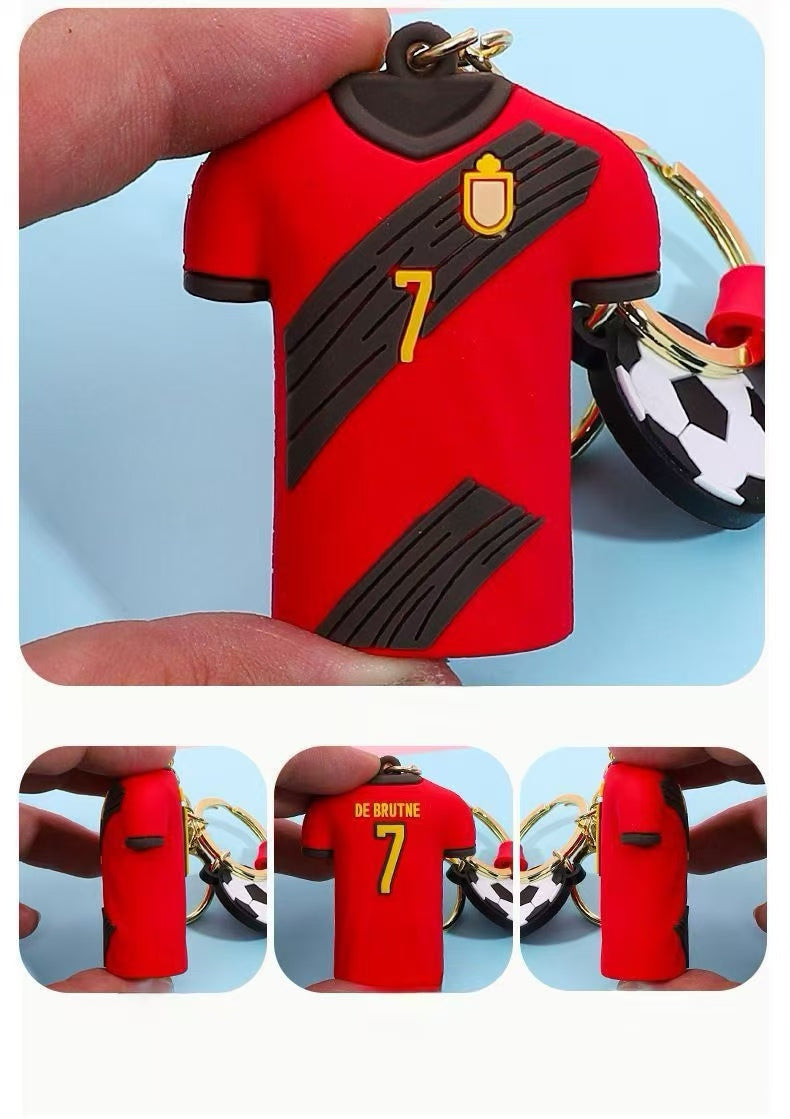 3D ! Soccer jersey keychain, pendant, World Cup car key, bag charm, NBA creative gift, Cristiano Ronaldo, Messi