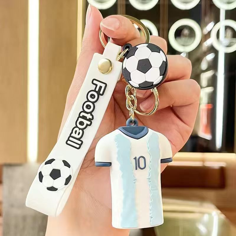 3D ! Soccer jersey keychain, pendant, World Cup car key, bag charm, NBA creative gift, Cristiano Ronaldo, Messi