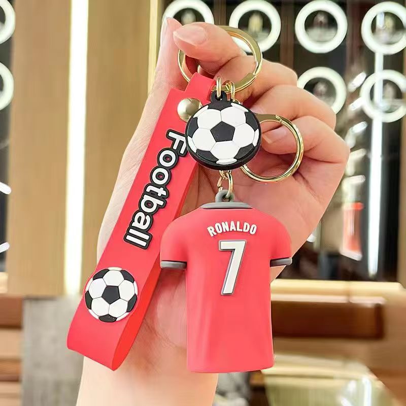 3D ! Soccer jersey keychain, pendant, World Cup car key, bag charm, NBA creative gift, Cristiano Ronaldo, Messi