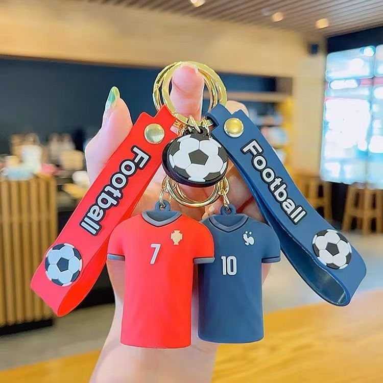 3D ! Soccer jersey keychain, pendant, World Cup car key, bag charm, NBA creative gift, Cristiano Ronaldo, Messi