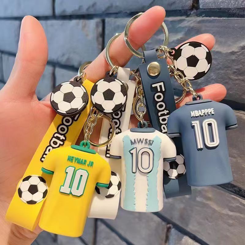 3D ! Soccer jersey keychain, pendant, World Cup car key, bag charm, NBA creative gift, Cristiano Ronaldo, Messi