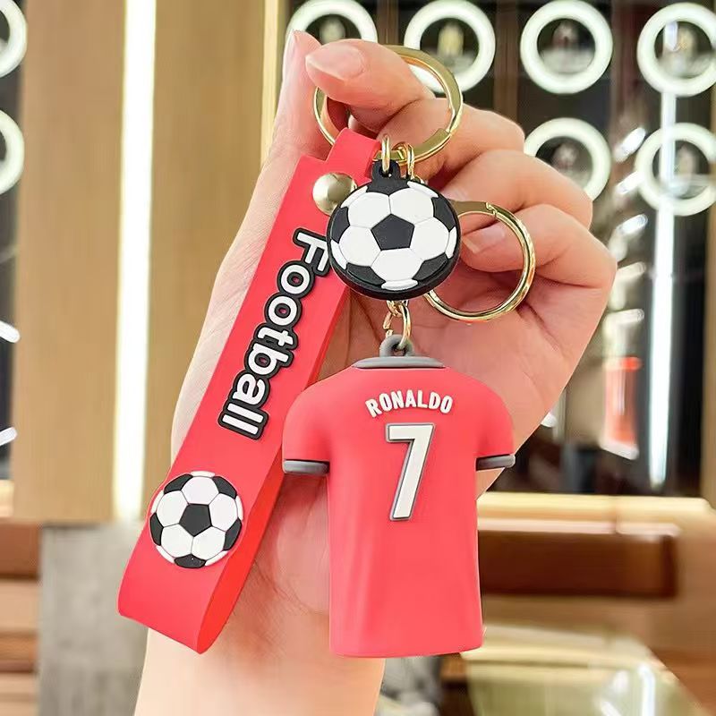 3D ! Soccer jersey keychain, pendant, World Cup car key, bag charm, NBA creative gift, Cristiano Ronaldo, Messi