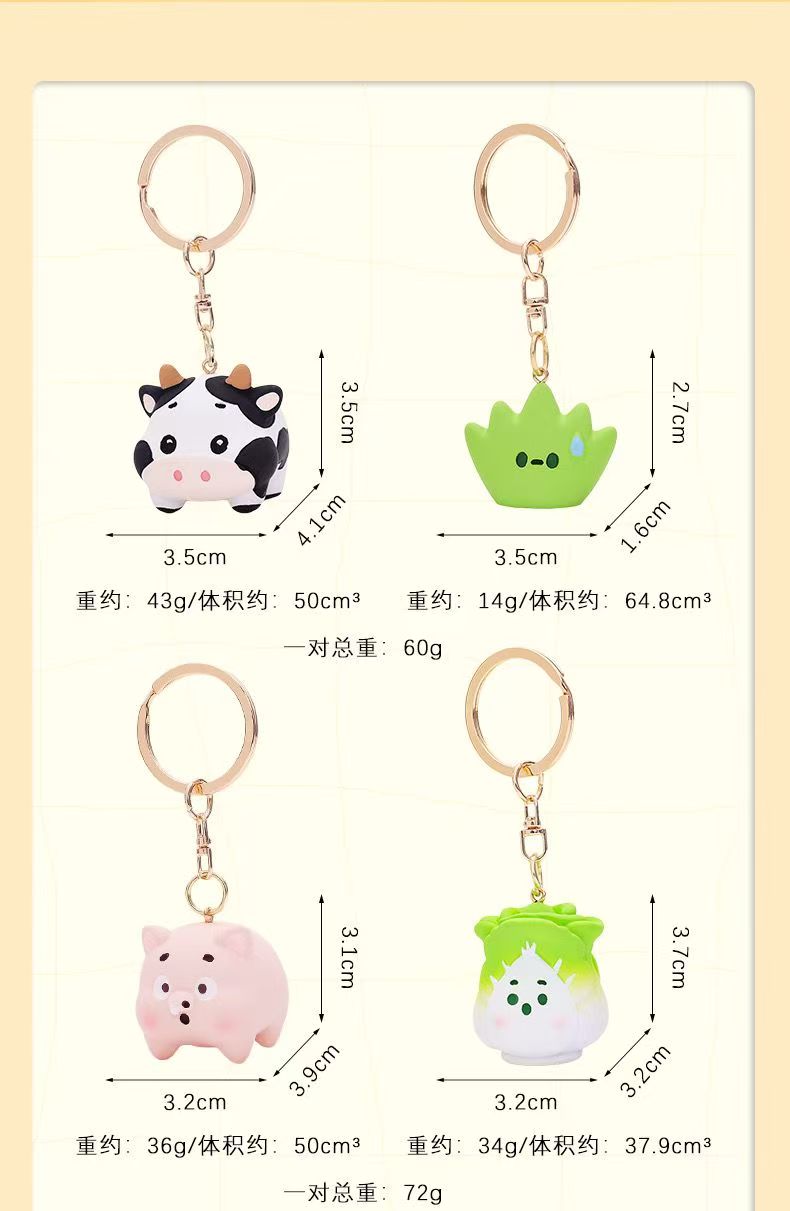 Cartoon, cute, couple style, keychain, backpack charm, creative gift