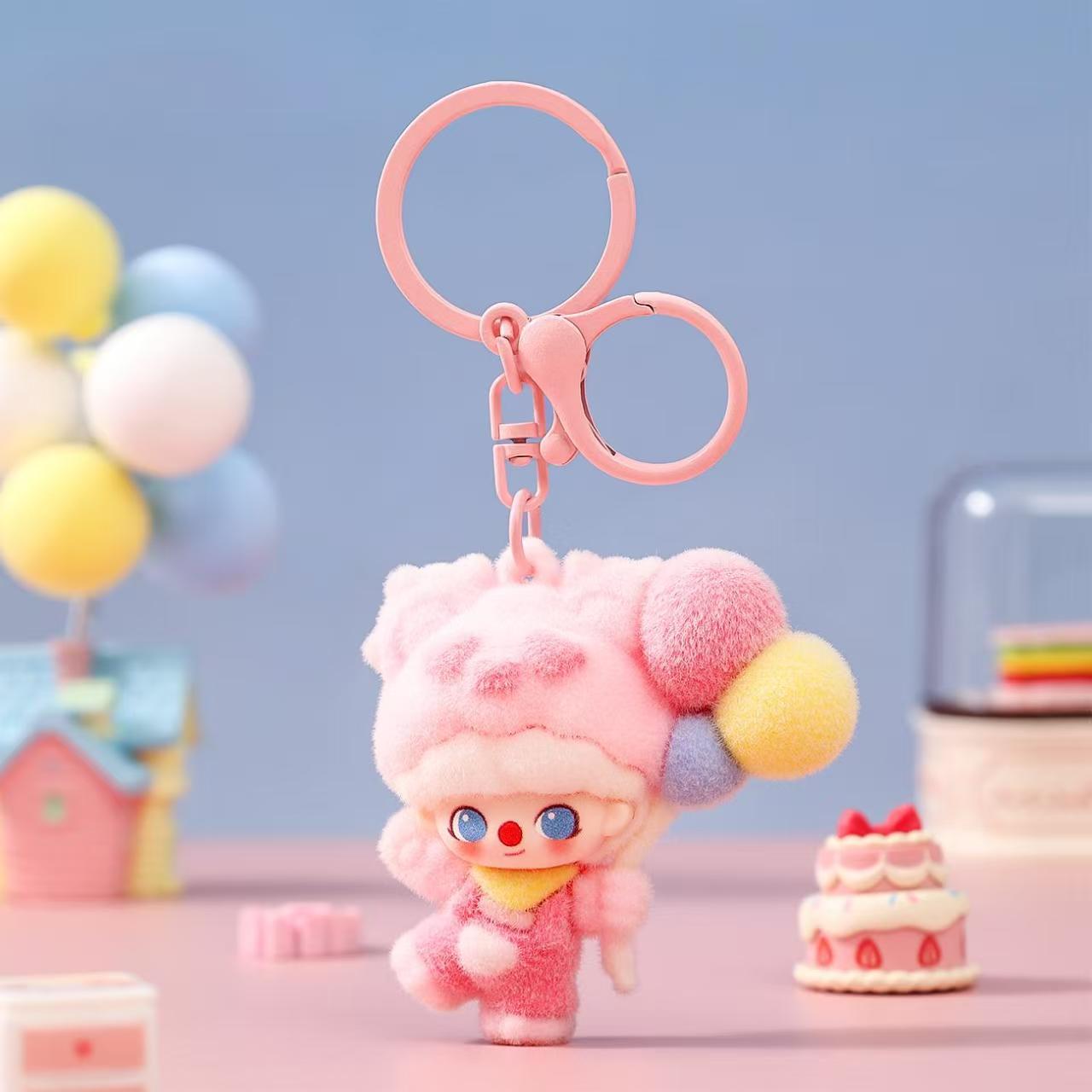 Soft silicone  Dimoo, flocked keychain charm,
