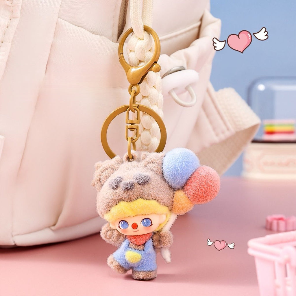 Soft silicone  Dimoo, flocked keychain charm,