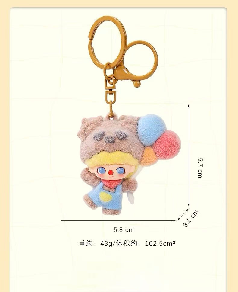 Soft silicone  Dimoo, flocked keychain charm,