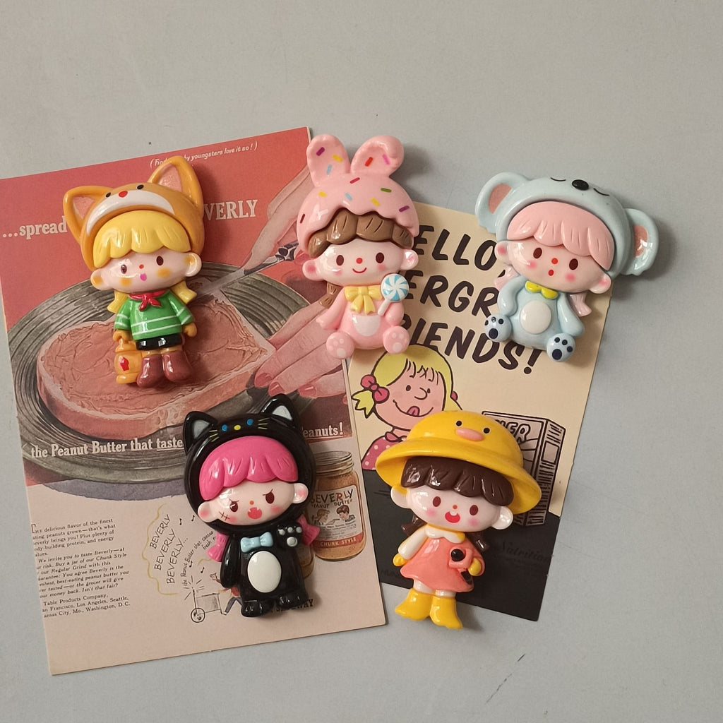 Cartoon 3D Magnetic Refrigerator Stickers 5 pcs