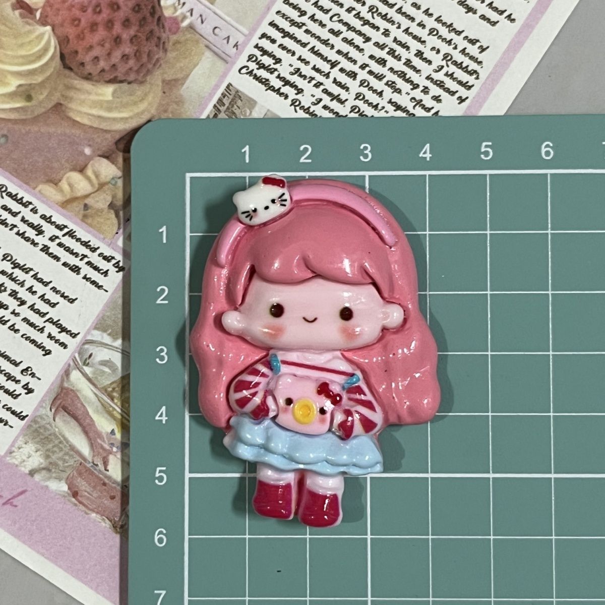 3D cute little girl magnetic refrigerator sticker 6 pcs