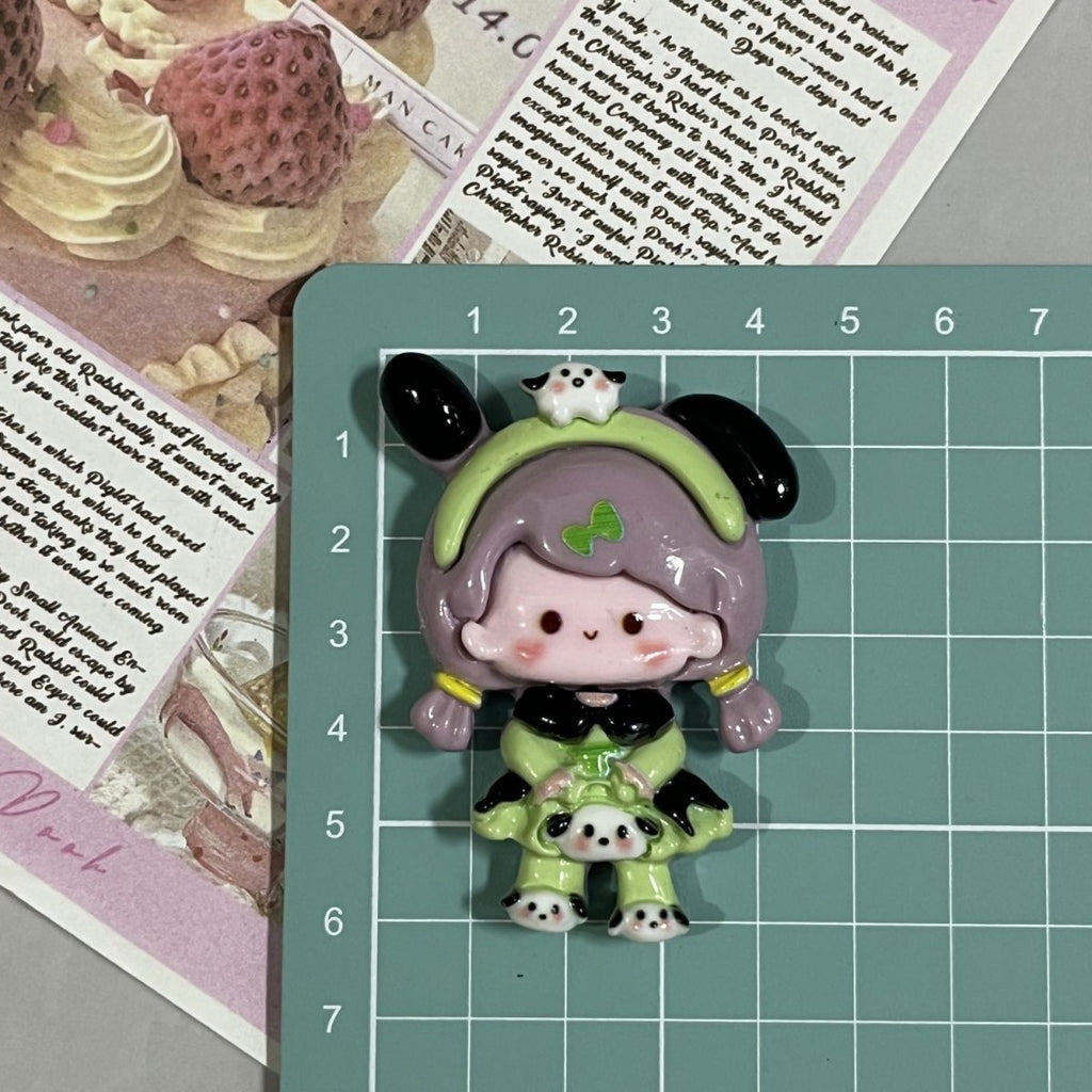 3D cute little girl magnetic refrigerator sticker 6 pcs