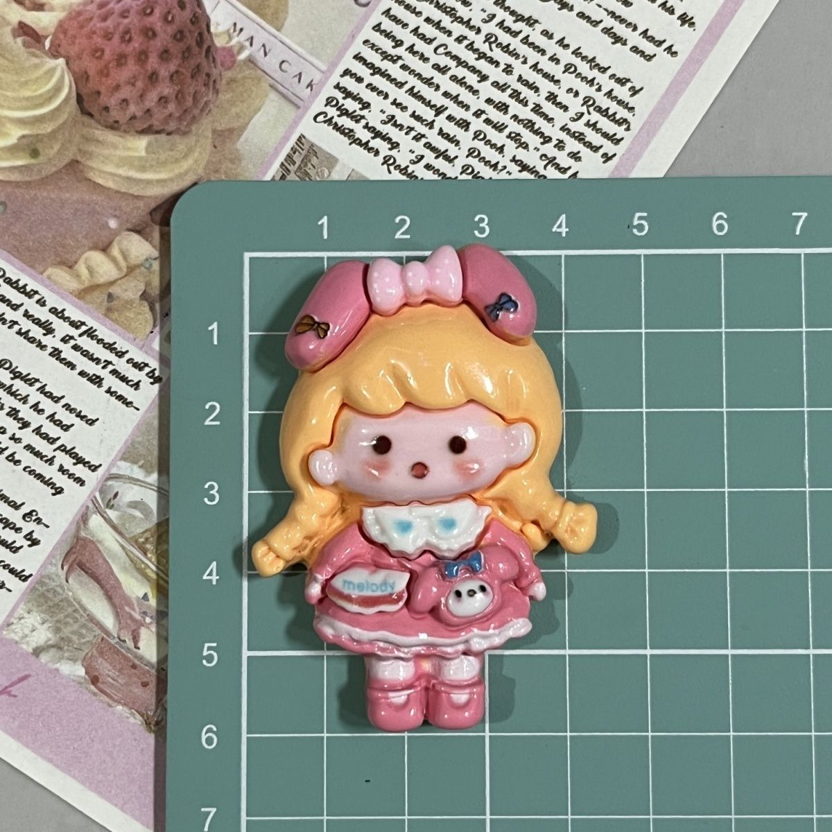 3D cute little girl magnetic refrigerator sticker 6 pcs