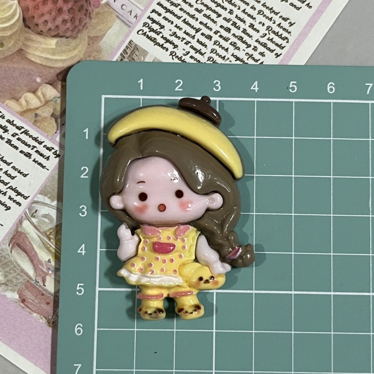 3D cute little girl magnetic refrigerator sticker 6 pcs