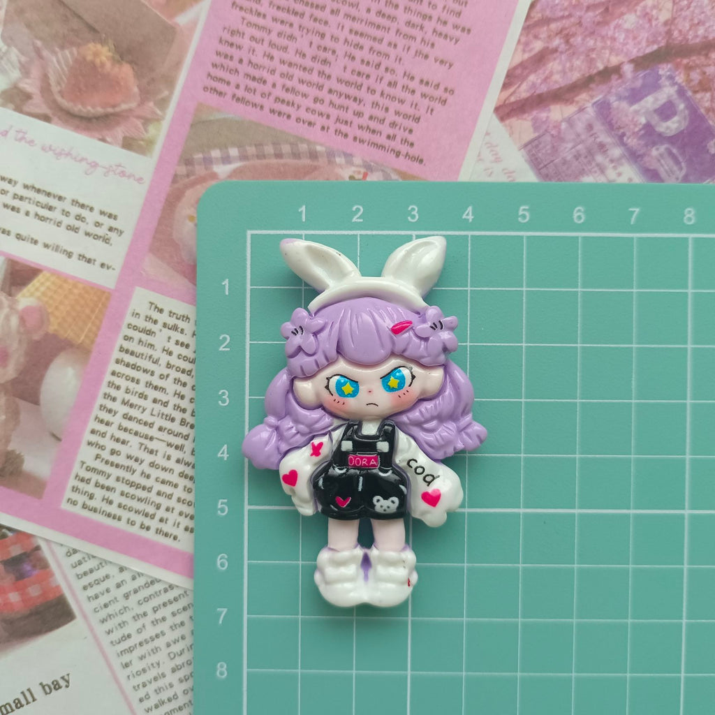 Cute and angry girl handmade refrigerator magnet 5pcs