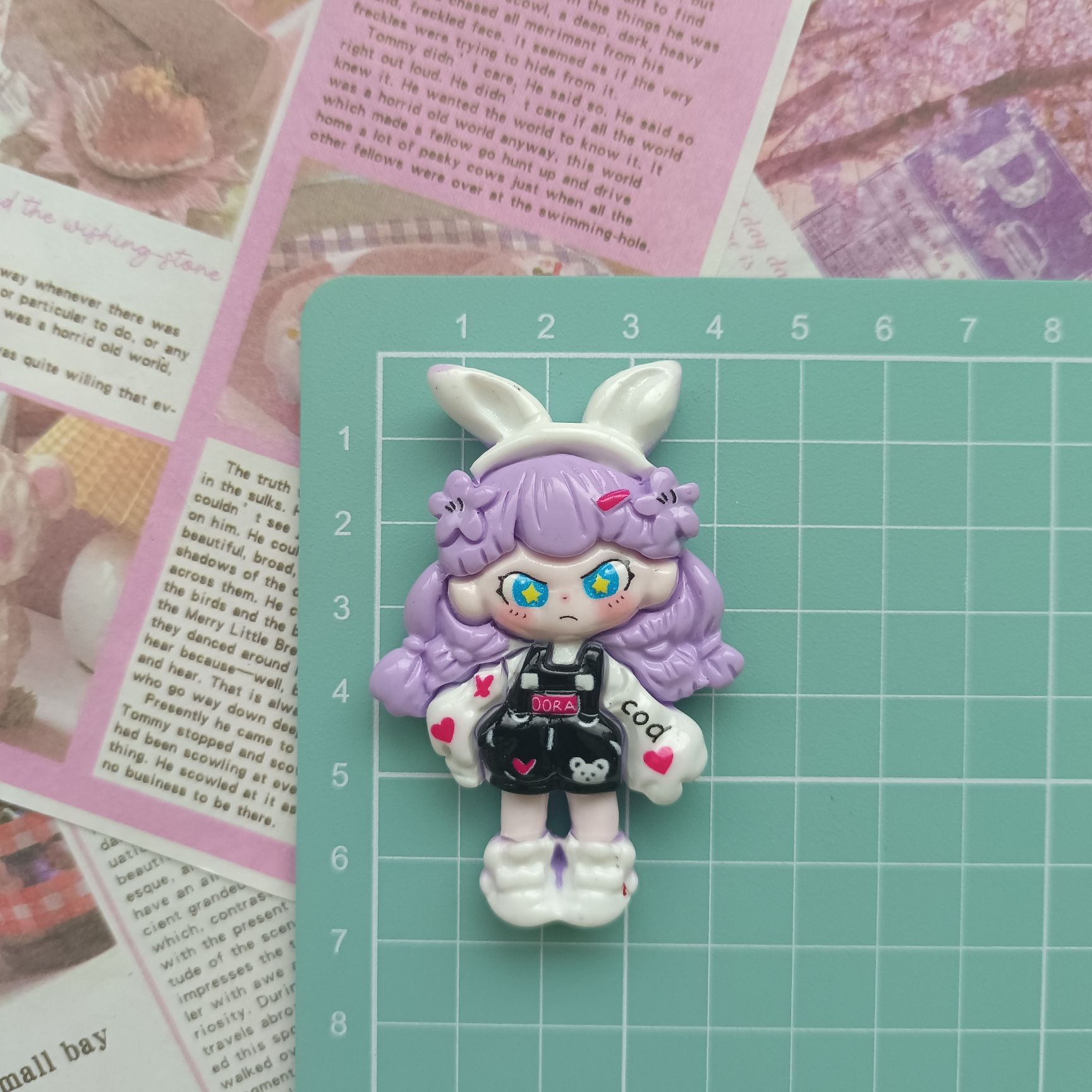 Cute and angry girl handmade refrigerator magnet 5pcs