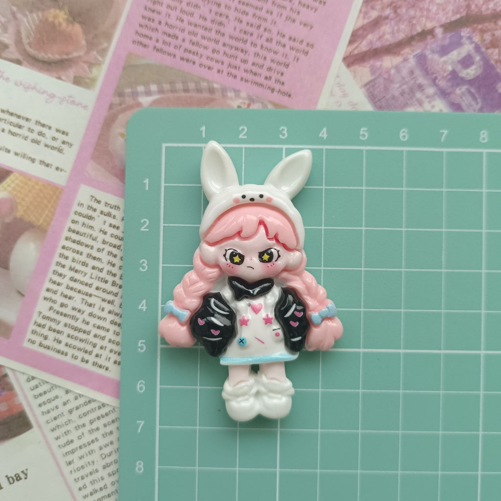 Cute and angry girl handmade refrigerator magnet 5pcs