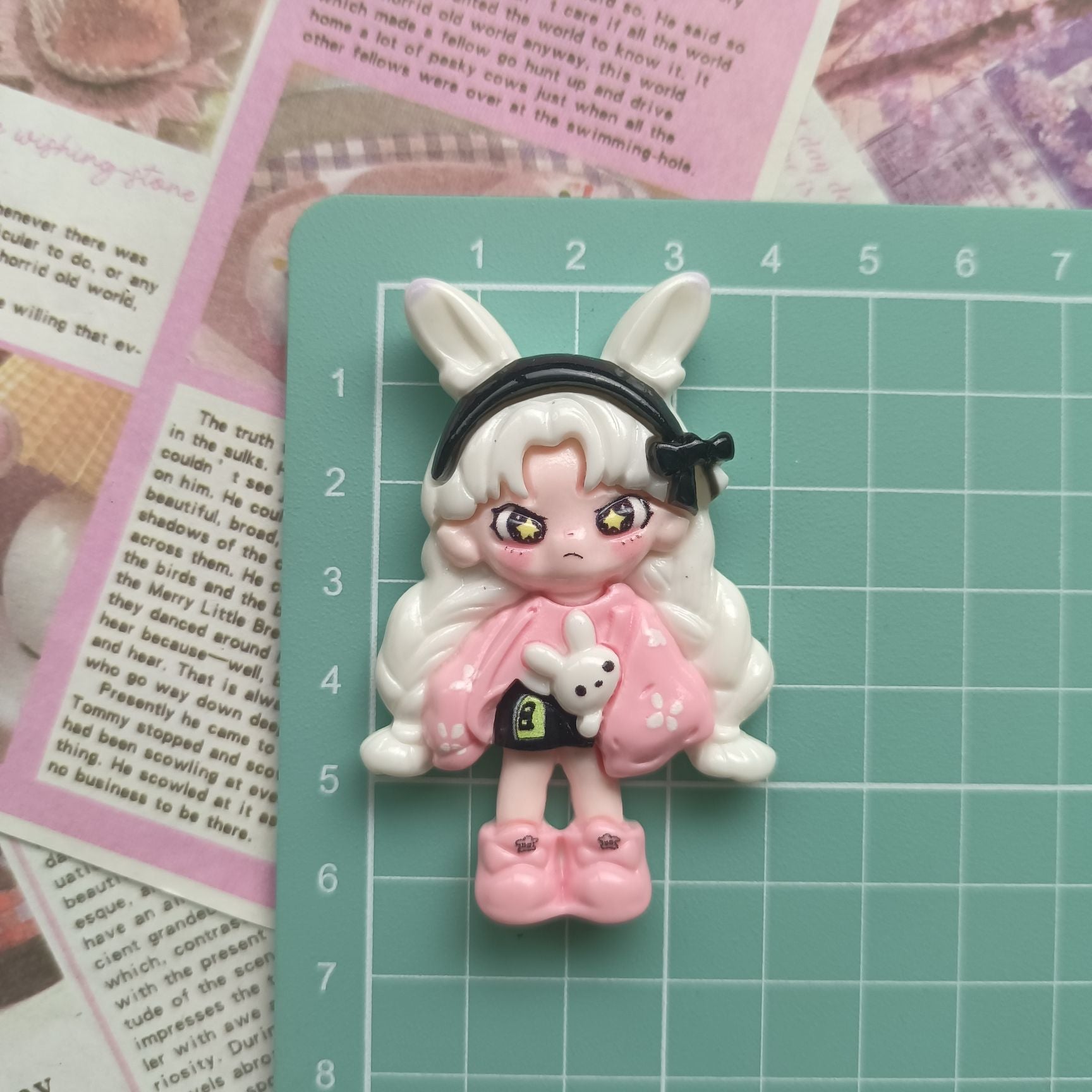 Cute and angry girl handmade refrigerator magnet 5pcs