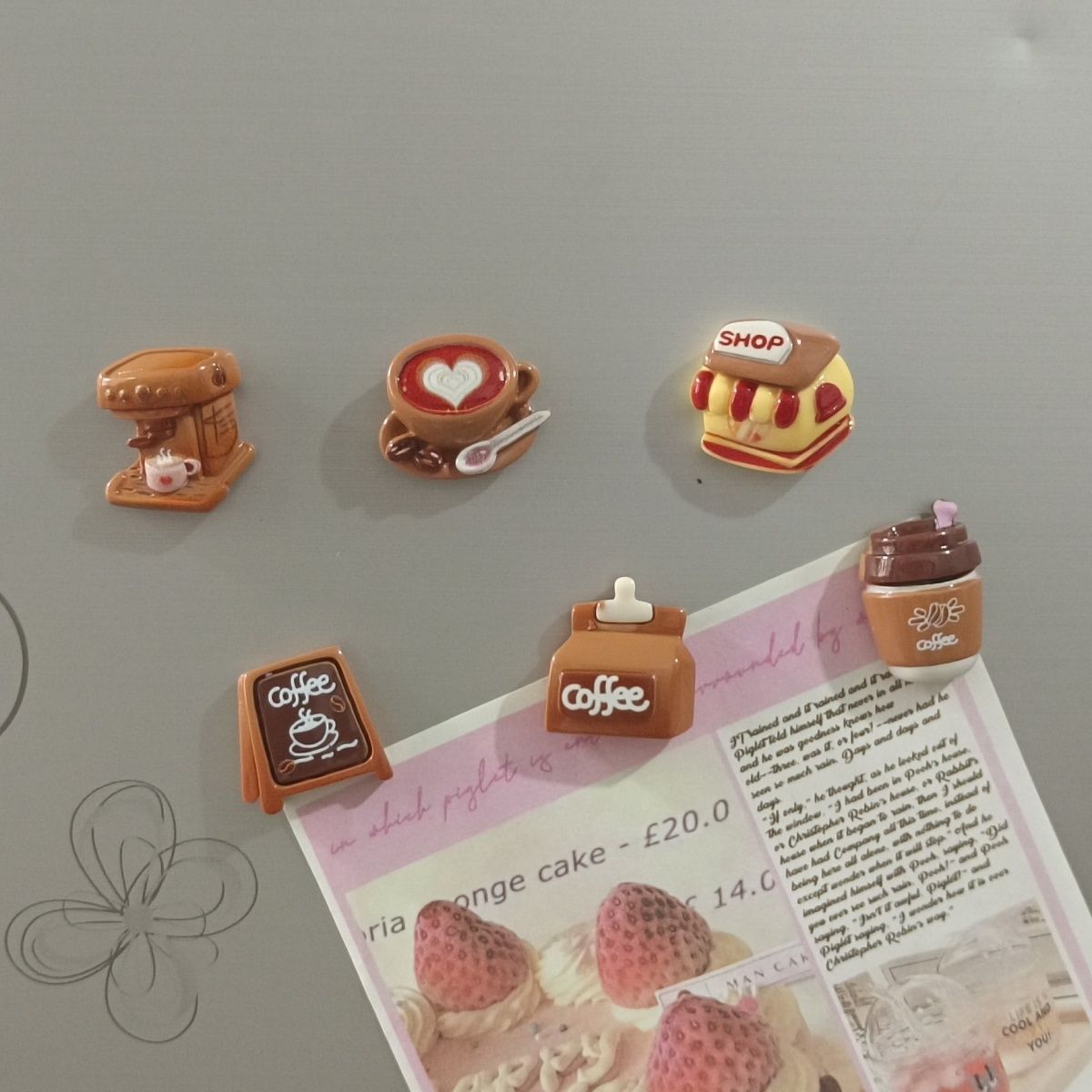 Mini coffee refrigerator magnet 6 pcs
