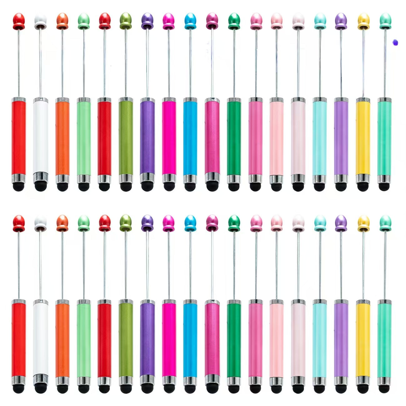 Spot DIY touch screen beaded pen 3-in-1 beaded ballpoint pen creative multi-functional advertising gift pen plastic pen