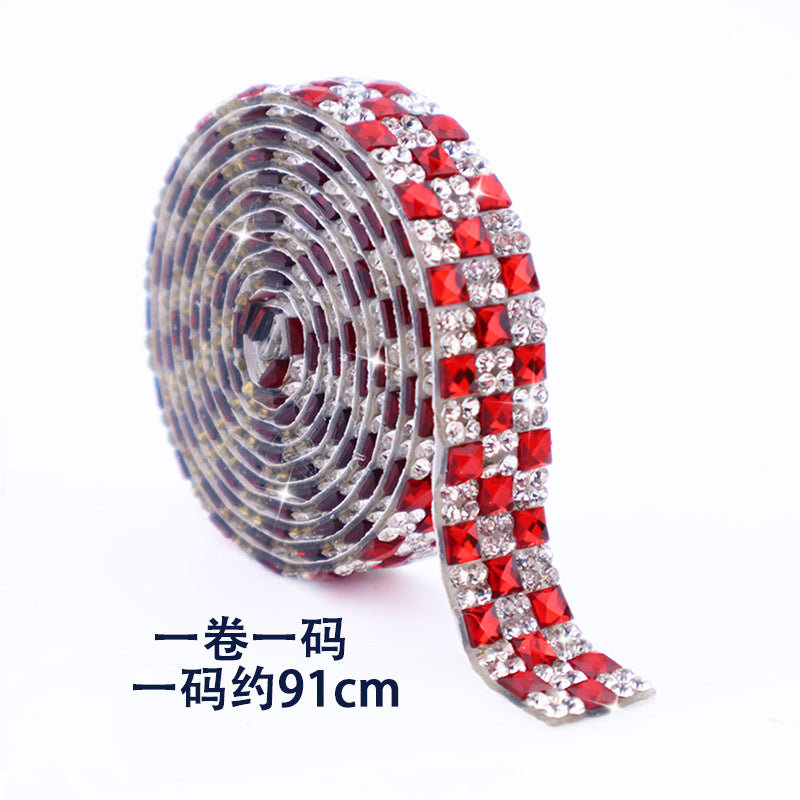 10-Color 1 yard 4*4mm/Square diamond，7-size Square diamond stickers