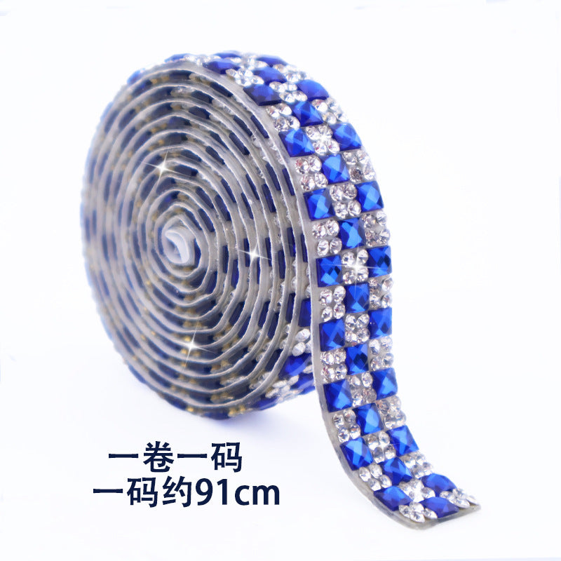 10-Color 1 yard 4*4mm/Square diamond，7-size Square diamond stickers