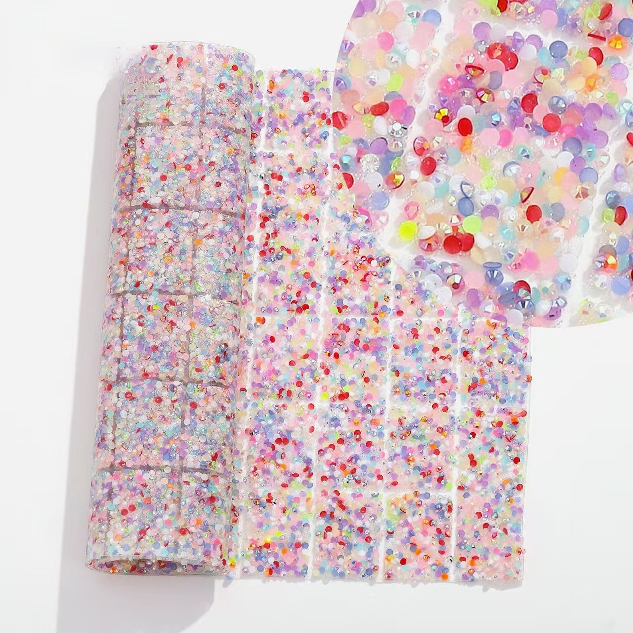 14-Color Flat Bottom Round Diamond Square Diamond, [Whole sheet 24*40cm, small squares 3*4cm]