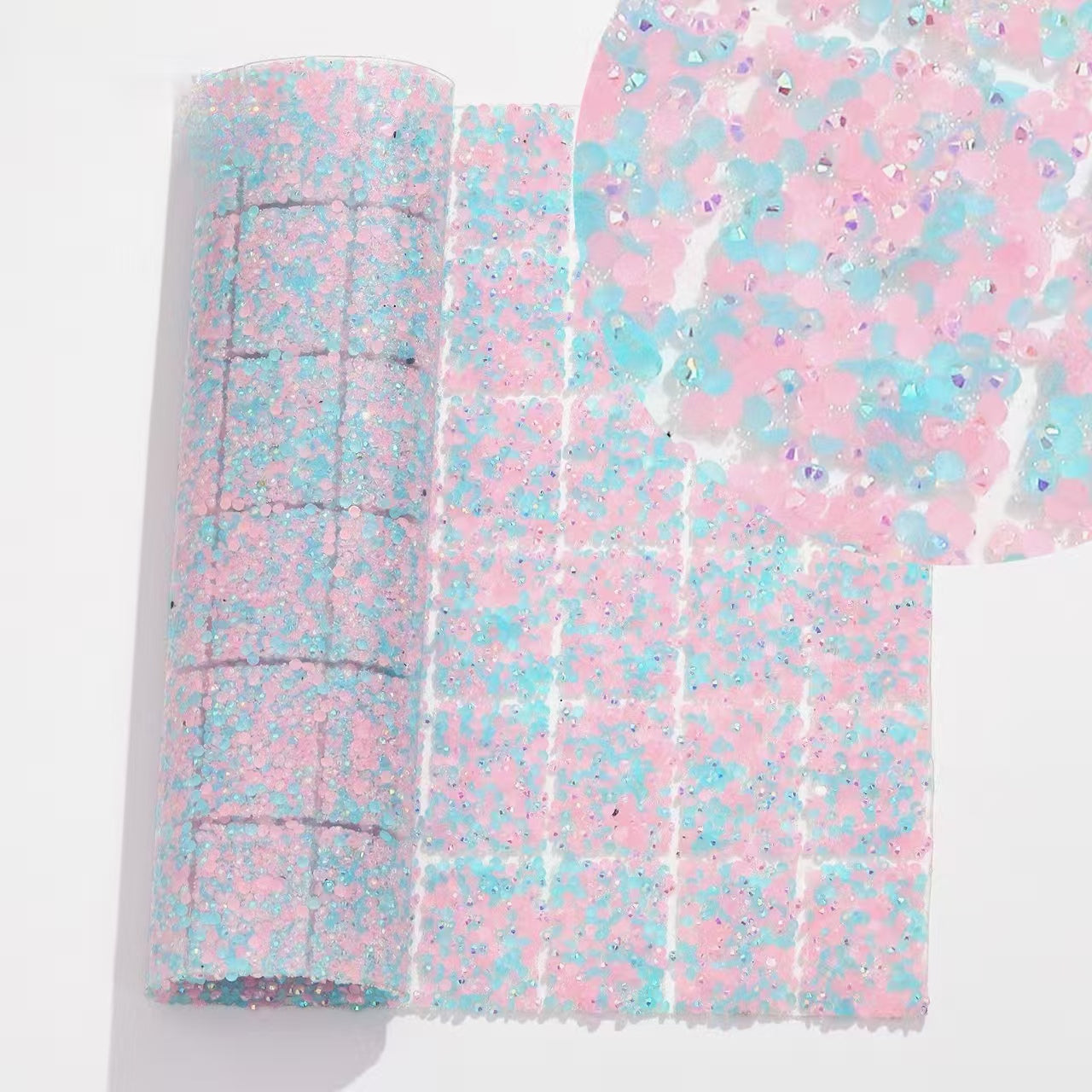 14-Color Flat Bottom Round Diamond Square Diamond, [Whole sheet 24*40cm, small squares 3*4cm]