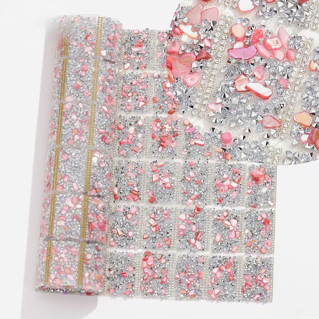 tape:6-Color Pointed bottom rhinestone with colored gravel double-sided tape square drill piece [whole piece 24 * 40cm small square 3 * 4cm]