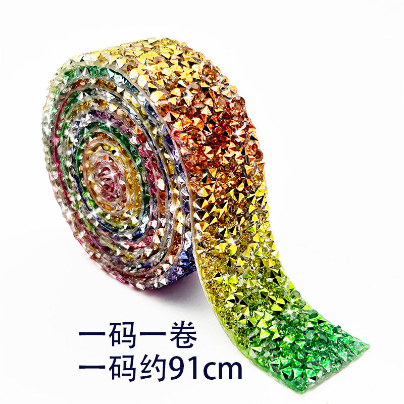 10-Color 4-Size 1 yard(91cm), Resin Diamonds, Diamond Ribbons, Diamond Strips DIY，Sugar diamonds