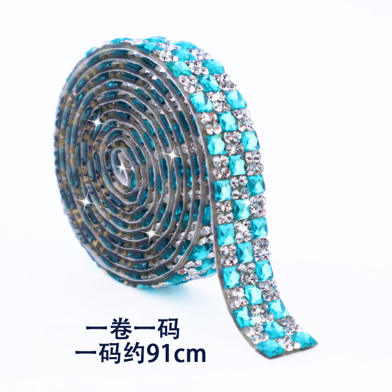 10-Color 1 yard 4*4mm/Square diamond，7-size Square diamond stickers