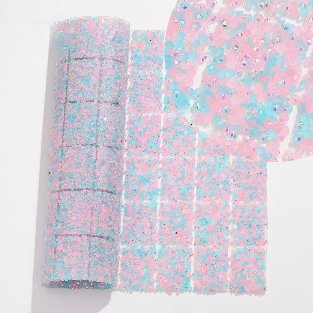 14-Color Flat Bottom Round Diamond Square Diamond, [Whole sheet 24*40cm, small squares 3*4cm]