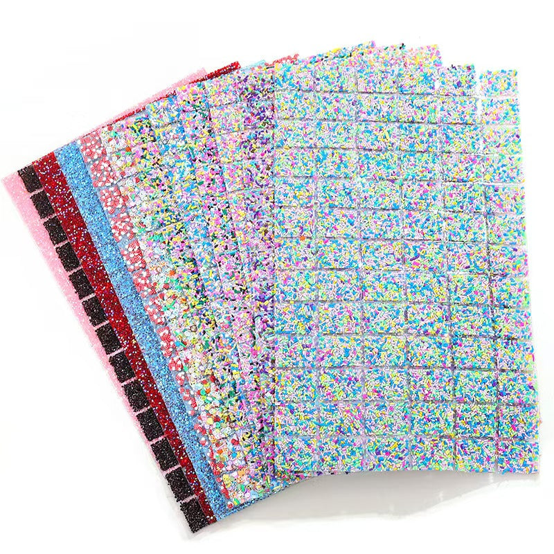 19-Type pointed bottom rhinestone with resin cylinder mixed double-sided rubber drill piece [whole piece 24 * 40cm small square 3 * 4cm]