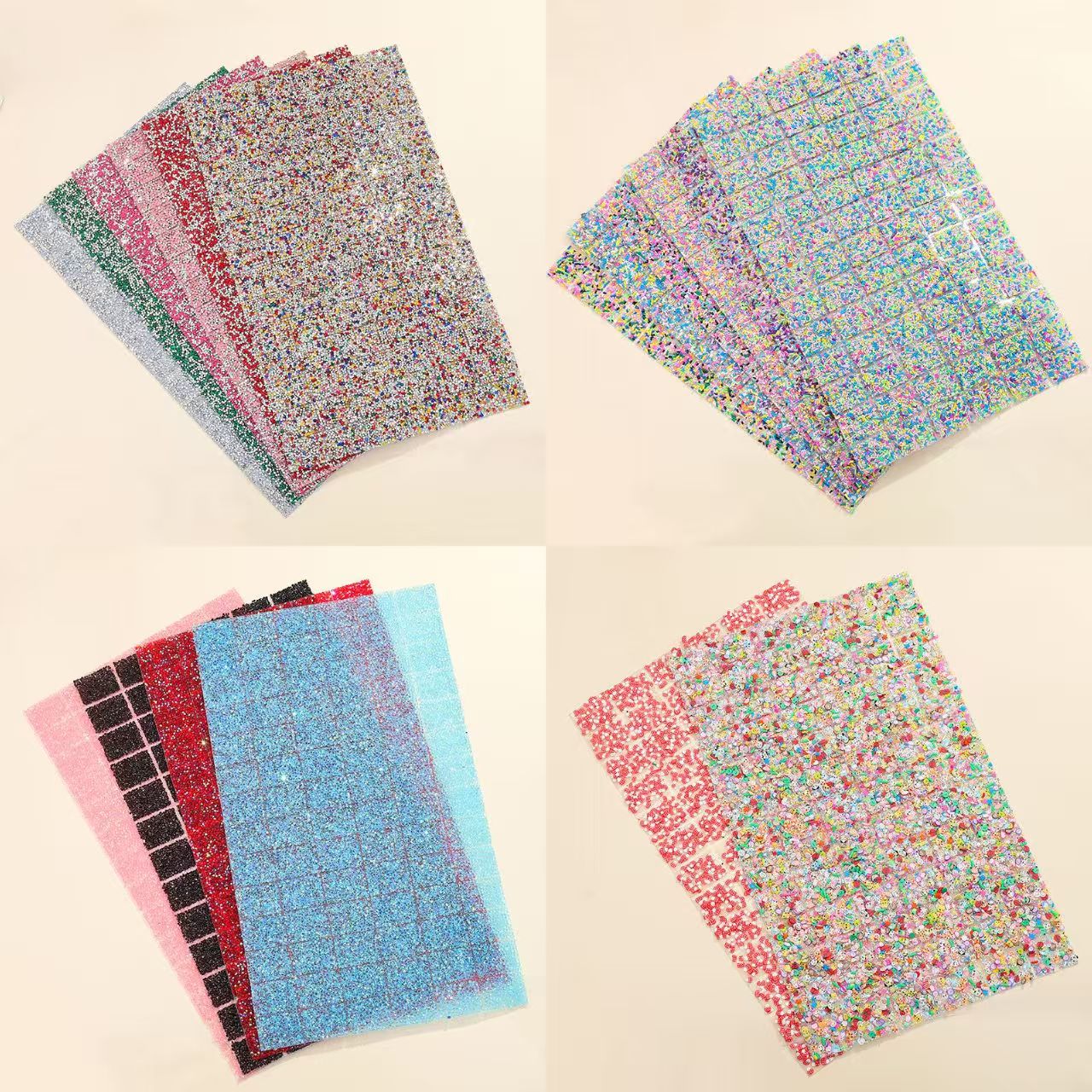 19-Type pointed bottom rhinestone with resin cylinder mixed double-sided rubber drill piece [whole piece 24 * 40cm small square 3 * 4cm]