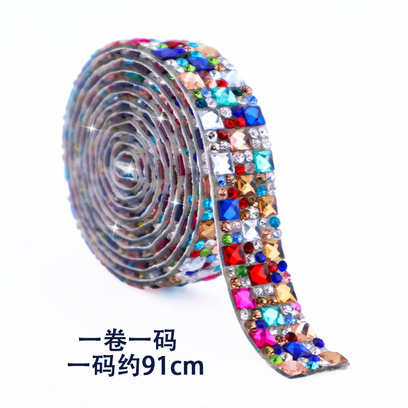 10-Color 1 yard 4*4mm/Square diamond，7-size Square diamond stickers