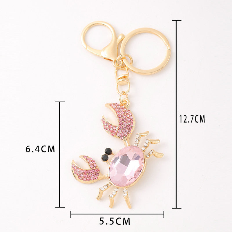 9-Type Colorful Ocean Animal Diamond Wallet Pendant Key Ring
